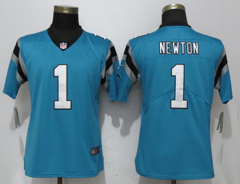Women Carolina Panthers #1 Newton Blue Vapor Untouchable Player Nike Limited NFL Jerseys